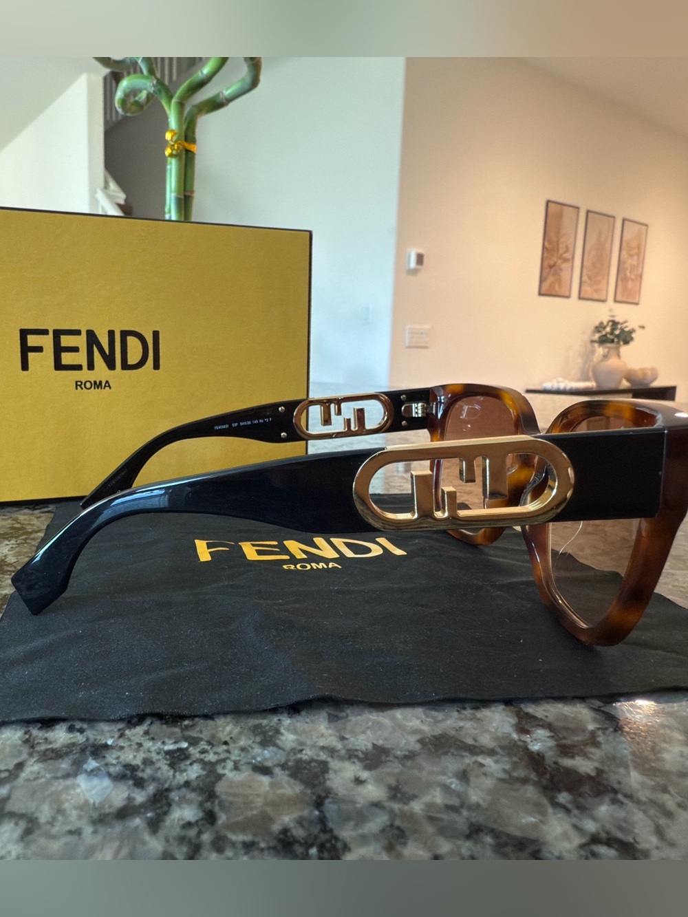 Fendi Women's Tortoiseshell Cat-Eye Sunglasses - Brown/Amber - Picture 2 of 6